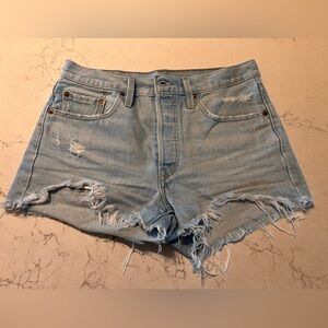 Women’s Levi’s jean shorts, size 27 in light wash